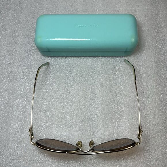 Tiffany & Co. Aviator Bows Sunglasses Frame TF 3044 Pale Gold w Case 58-14-140mm main image 5